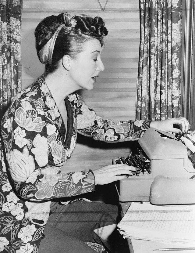 Gypsy Rose Lee at her Typewriter