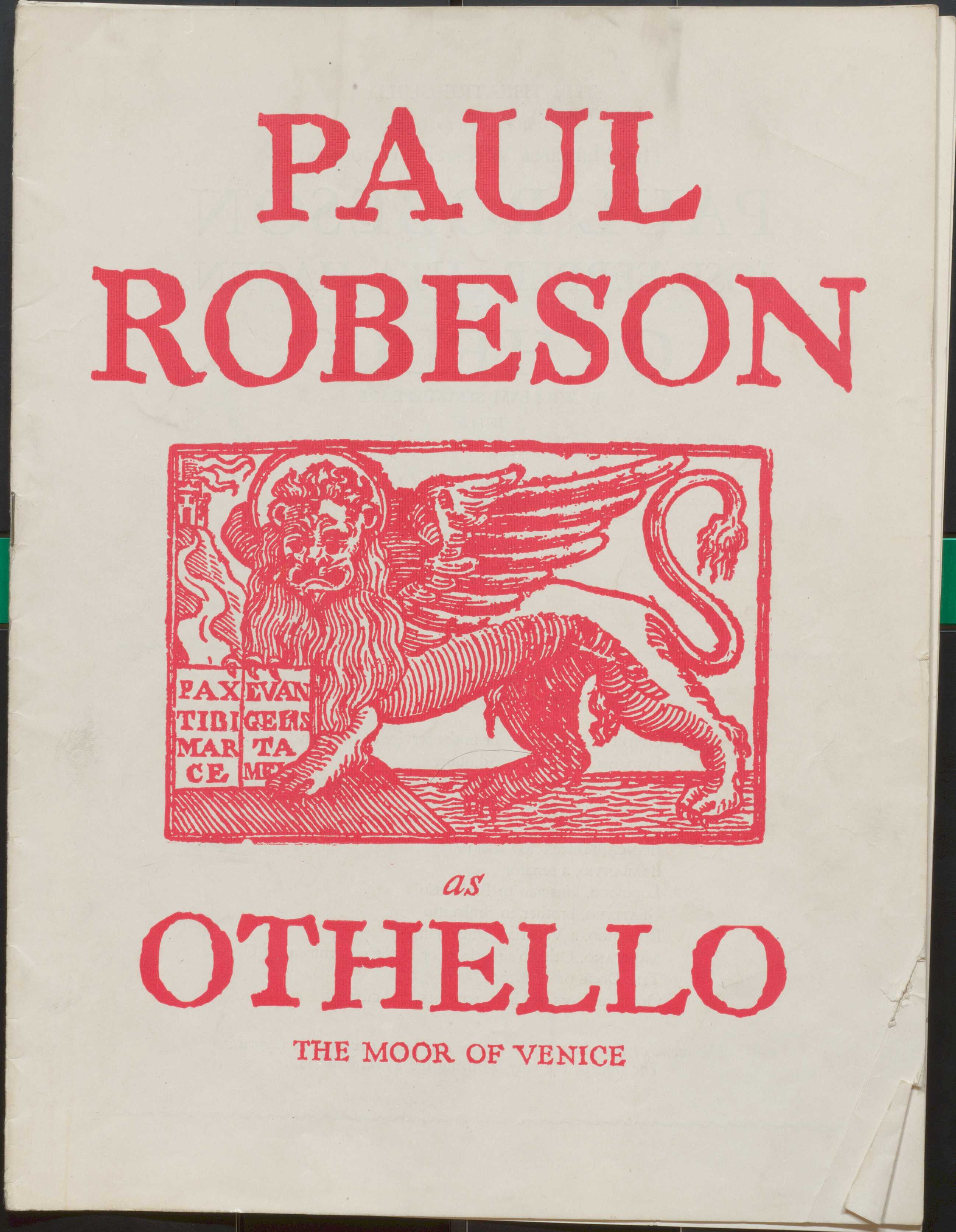 Cover of Othello Playbill