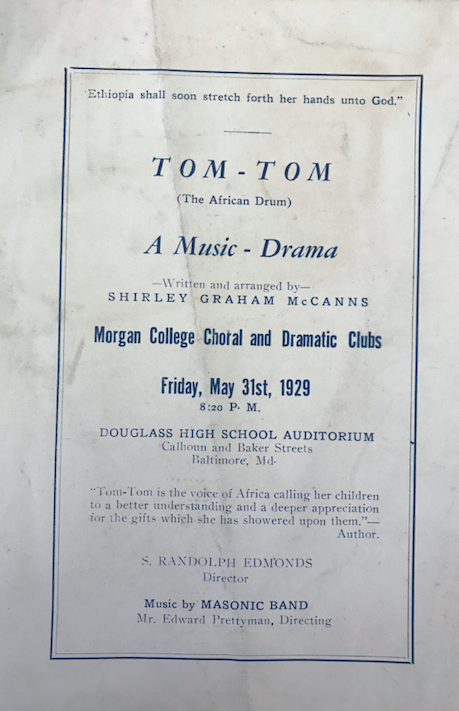 Title Page, Original Program, Tom-Tom