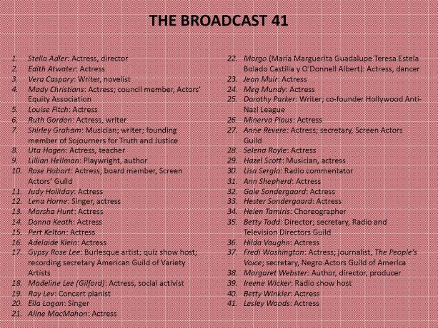 List of the Broadcast 41