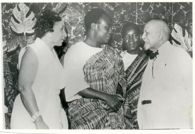 Shirley Graham Du Bois, Kwame Nkrumah, and W.E.B. Du Bois in Ghana