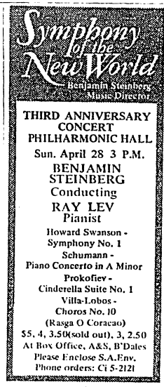 Ray Lev concert flier