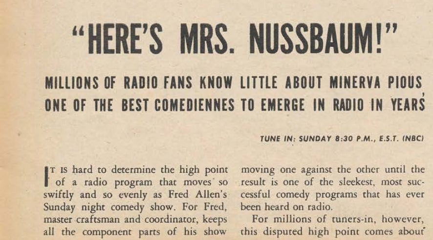 Newspaper ad for radio show