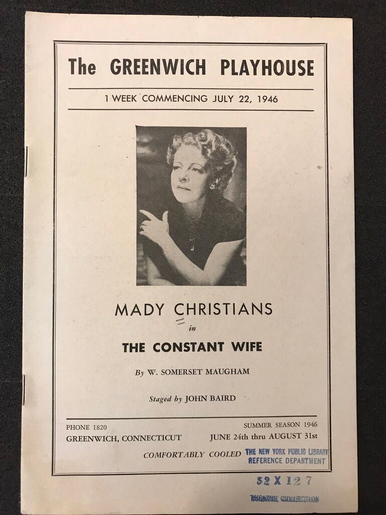 Playbill for The Constant Wife